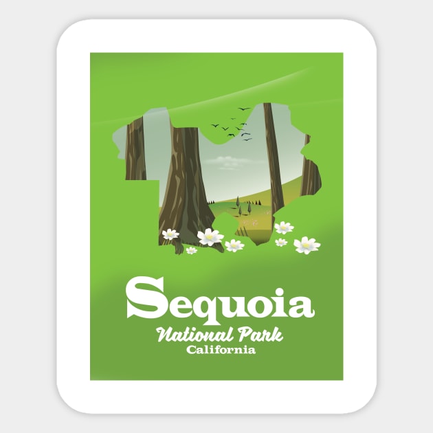 Sequoia National park map Sticker by nickemporium1